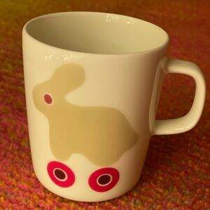 Cute Marimekko Bunny Mug with Red Accents